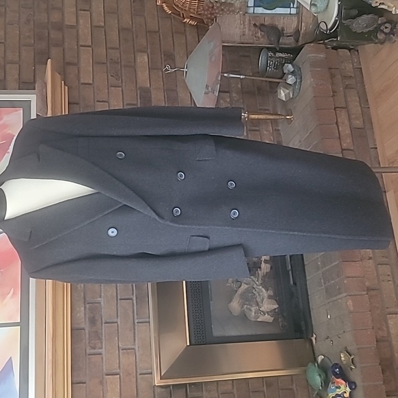 Wool trench coat no brand tag black size b42 - Picture 2 of 16